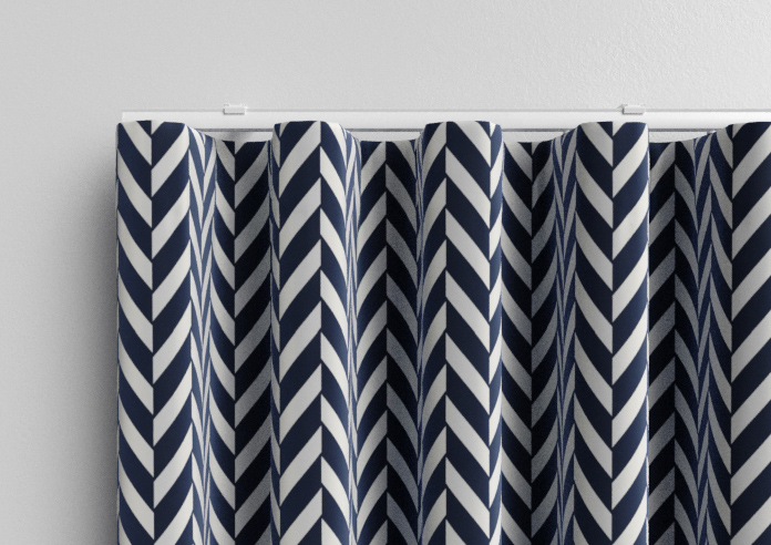 Chevron Stripe, Navy - Made to Measure Curtains - Image 13